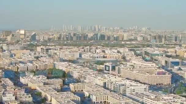 Panoramautsikt Från Toppen Dubai Frame Till Gamla Dubai Distrikt Och — Stockvideo