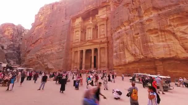 Petra Ιορδανία Οκτωβρίου 2022 Khazneh Θησαυροφυλάκιο Αρχαία Πόλη Της Πέτρας — Αρχείο Βίντεο