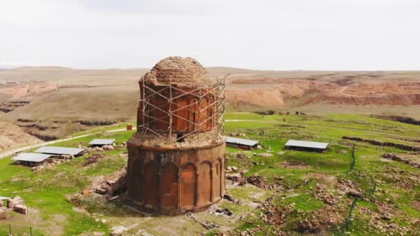 Ani Armenian Capital City Plateau Ruins Churches City 1001 Churches — стоковое видео