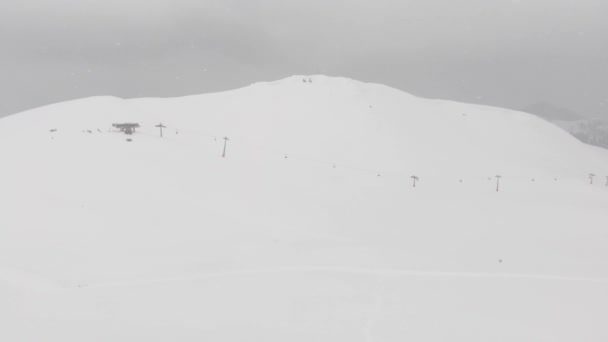 Heavy Snowfall Caucasus Top Mountain Ski Resort Goderdzi High Adjara — Stock Video