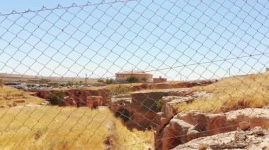 Protected fenced site Dara East Roman fortress city in Northern Mesopotamia. Mardin province, ,Turkey