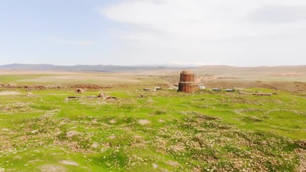 Letecký Pohled Ani Arménské Hlavní Město Minulosti Náhorní Plošina Troskami — Stock video