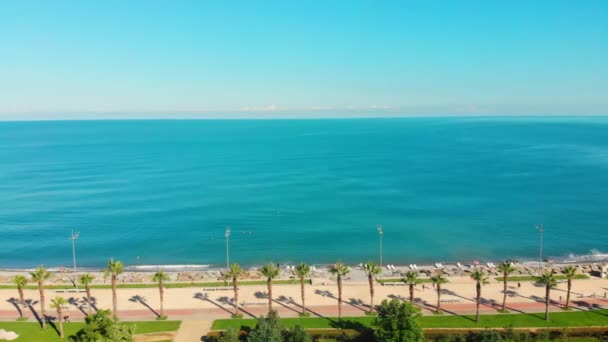 Zoom Aerial View Pathway Batumi Resort Georgia Sea View Panorama — Stok video