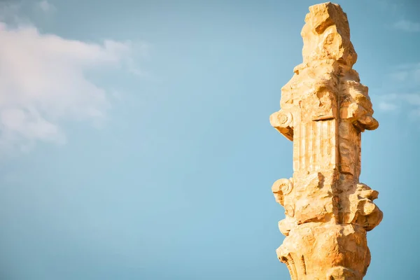 Ruinas Escénicas Sobre Fondo Azul Del Cielo Con Turista Persépolis — Foto de Stock