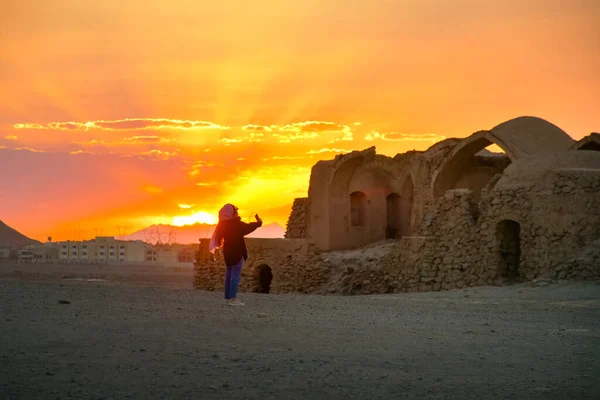 Yazd Irán Mayo 2022 Ruinas Los Zoroastrianos Dakhmeh Torres Del — Foto de Stock