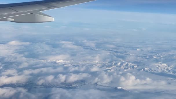 Vue Aérienne Depuis Fenêtre Cabine Avion Point Vue Des Passagers — Video