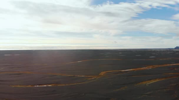 Légi Légy Gyönyörű Izlandi Vulkanikus Táj Felett Izlandon Színek Textúra — Stock videók