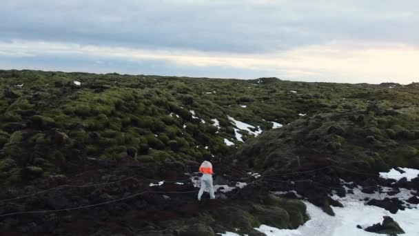 Paseo Turístico Por Campos Musgo Islandia Auténticas Áreas Volcánicas Sur — Vídeos de Stock