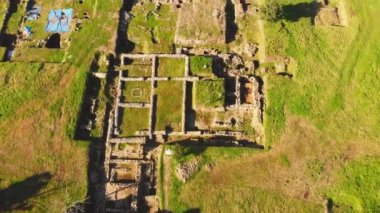 Adjara, Gürcistan 'daki havadan görünüşlü tarihi alan Gonio kalesi Roma tahkimatı. Gonio-Apsaros Kalesi