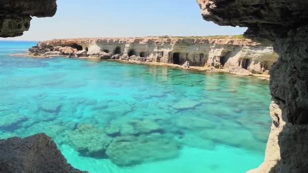 Vue Arche Grotte Mer Près Cap Greko Capo Greco Ayia — Video
