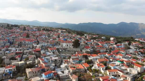 Pano Lefkara Kıbrıs Nisan 2023 Havadan Bakış Pano Lefkara Daki — Stok video