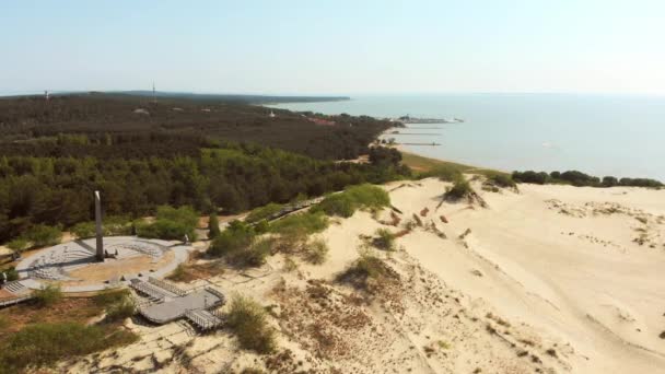 Летом Балтийского Морского Побережья Еловых Лесов Открывается Вид Куршскую Косу — стоковое видео