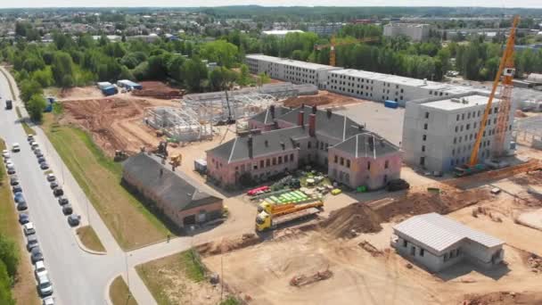 Siauliai Litauen Juni 2023 Flygfoto Militärbas Byggarbetsplats Natos Expansion Österut — Stockvideo