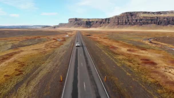 Island März 2023 Fahrt Mit Einem Fahrzeug Aus Der Vogelperspektive — Stockvideo