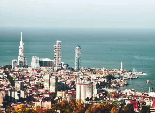 Vista Panorâmica Costa Batumi Atrações Turísticas Com Fundo Mar Preto — Fotografia de Stock