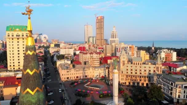 Batumi Gürcistan Ağustos 2022 Sabahın Erken Saatlerinde Batumi Manzaralı Şehir — Stok video