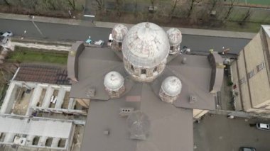 Vilnius, Litvanya 'nın 25 Kasım 2024: Vilnius Hapishanesi üzerinde hava sineği. Hapishane kompleksi hem Dünya Savaşları' ndan hem de Sovyet işgalinden kurtuldu. Tarihsel dönüm noktası popüler turistik cazibe