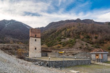 Sumug gala tower in the village of Ilisu, dates back to the 17th-18th century. Northern Azerbaijan