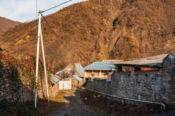 Rue Village Ilisu Automne Azerbaïdjan Nord Gakh — Photo