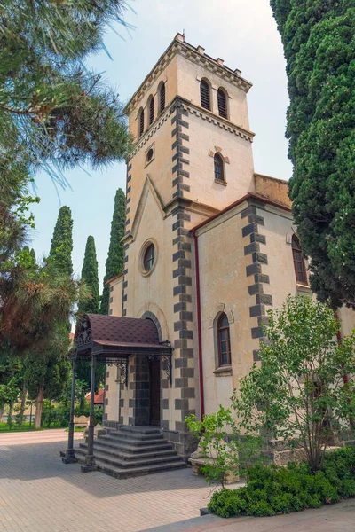 stock image Old Lutheran church in Shamkir city, built in 1909. Western Azerbaijan