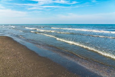 Kuzey Azerbaycan 'daki Hazar Denizi kıyısında. Nabran