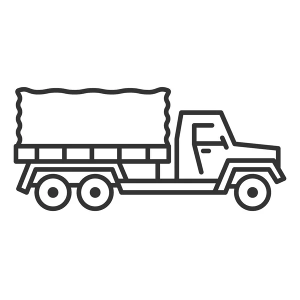Ícone Camião Militar Veículo Armado Ilustração Vetorial Estilo Plano Isolada — Vetor de Stock