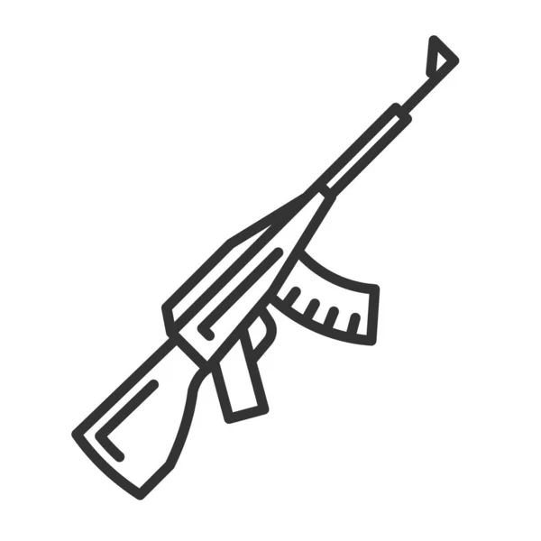 Assault Rifle Icon Sign Flat Style Vector Illustration Isolated White — Stock Vector