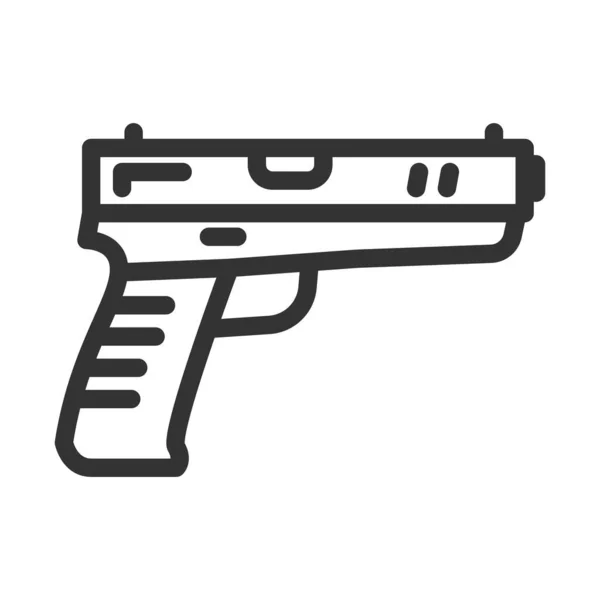 ピストルアイコン 拳銃のサインだ 白を基調としたフラットスタイルベクトルイラスト — ストックベクタ