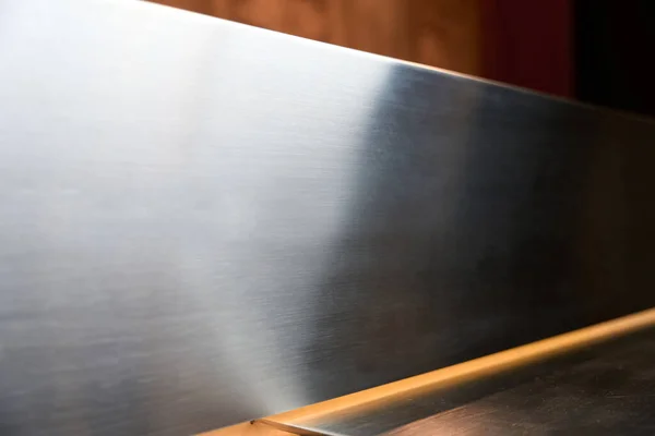 Metal Decorative Surface Reception Desk Modern Materials Used Counter — Fotografia de Stock