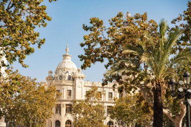 Valencia İspanya 'daki tarihi postane. Seyahat, turizm konsepti