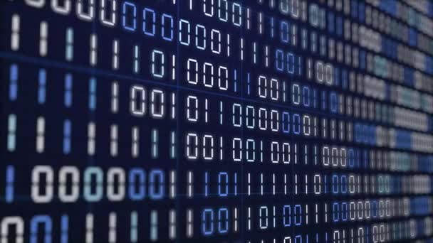 Ψηφιακά Δυαδικά Δεδομένα Και Δυαδικός Κώδικας Ροής Βίντεο Matrix — Αρχείο Βίντεο