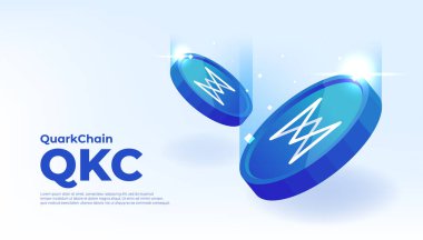 QuarkChain (QKC) para kripto para birimi konsept pankart arkaplanı.