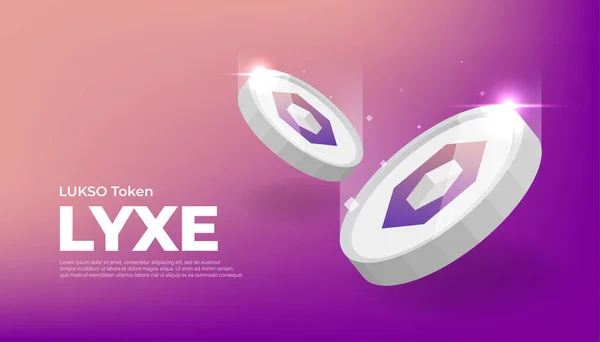 Lukso Token Lyxe 硬币加密货币概念横幅背景 — 图库矢量图片