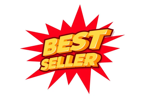 Best Seller Sale Tag Poster Design Template Korting Geïsoleerde Sticker — Stockvector