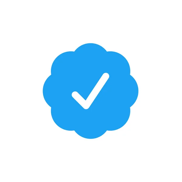 Ícone Conta Mídia Social Verificado Azul Assinatura Perfil Aprovada Ilustração — Vetor de Stock