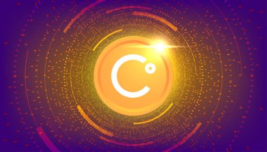 Celsius (CEL) para kripto para birimi konsepti pankart arkaplanı.
