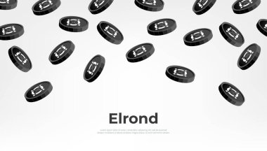 Elrond (EGLD) gökyüzünden düşen bozuk para. EGLD kripto para birimi konsept afiş arkaplanı.