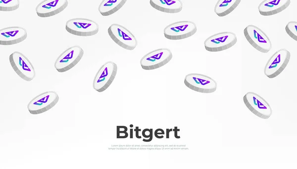Bitgert Brise Coin Falling Sky Brise Cryptocurrency Concept Banner Background — Vector de stock