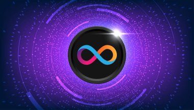 İnternet Bilgisayarı (ICP) para şifreli para birimi konsepti pankart arkaplanı.