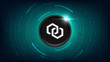 Zincir (XCN) para kripto para birimi konsept afiş arkaplanı.