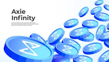 Axie Infinity (AXS) şifreleme konsepti pankart arkaplanı.