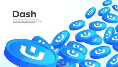 DASH kripto para birimi konsept afiş arkaplanı.