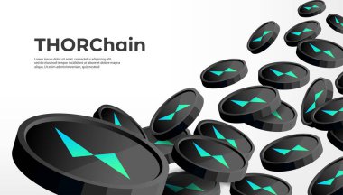 THORChain (RUNE) kripto para birimi konsept afiş arkaplanı.