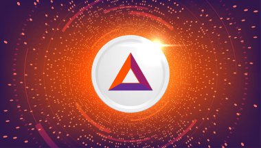 Temel Dikkat Token (BAT) para şifreli para birimi konsepti pankart arkaplanı.