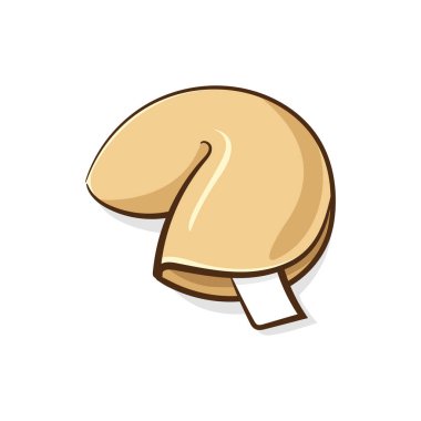 Fal kurabiyesi beyaz arka planda izole edilmiş. El çizim biçimi vektörü.