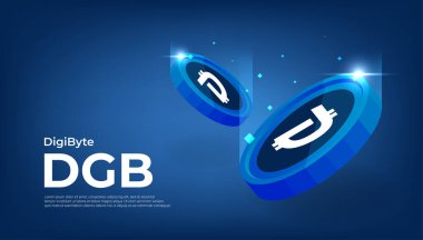 DigiByte (DGB) para kripto para birimi konsepti pankart arkaplanı.