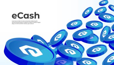 eCash (XEC) kripto para birimi konsept afiş arkaplanı.