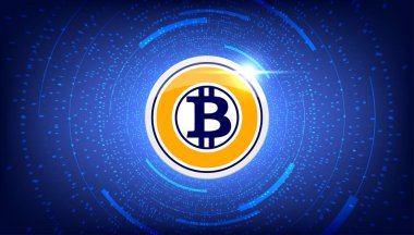 Bitcoin Gold (BTG) şifreleme konsepti pankart arkaplanı.