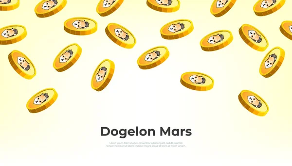 Dogelon Mars Elon Coin Falling Sky Elon Cryptocurrency Concept Banner — Vector de stock