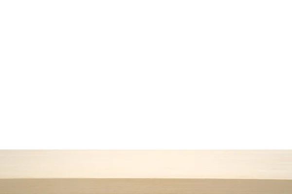Деревянный Стол Белом Фоне Пустой Стол Белого Дерева Отображения Продукта — стоковое фото